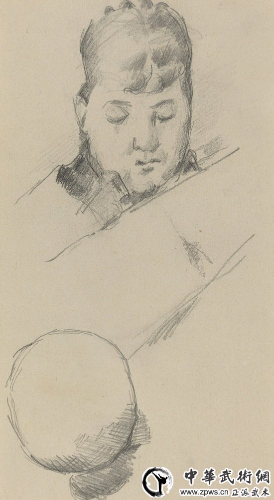 塞尚，《塞尚夫人胸像》，1884-1885年