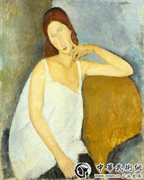 莫迪利亚尼，《珍妮·赫布特尼》，1919年