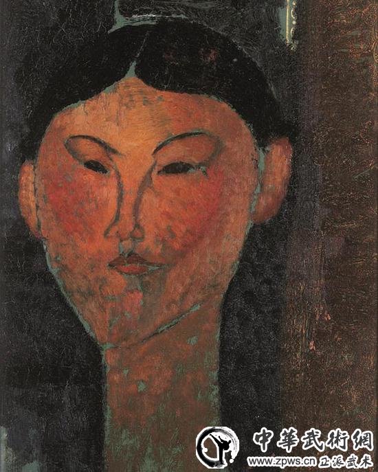 1915年莫迪利亚尼所绘的《比阿特丽斯·黑斯廷斯》